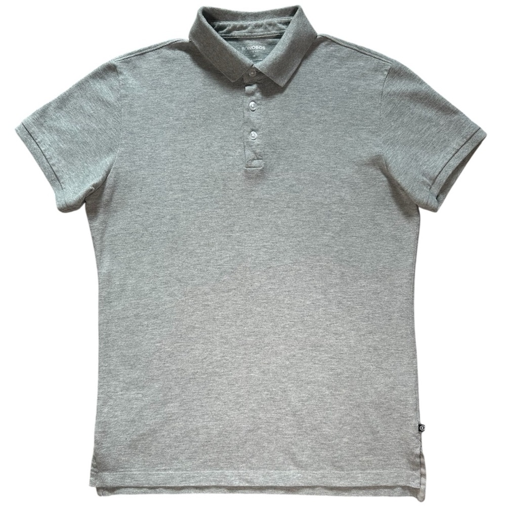 Bonobos Men's Gray Polo Shirt Short Sleeve Cotton Pique Golf Size Medium